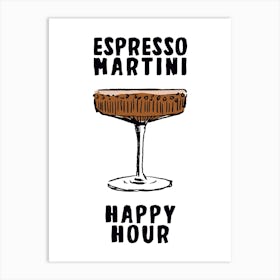 Espresso Martini Happy Hour Art Print
