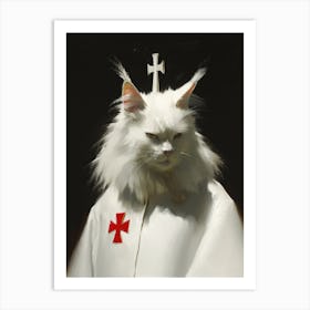 Cat With Cross Art Print