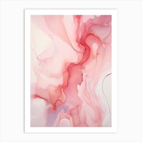 Pink And White Flow Asbtract Painting 4 Art Print