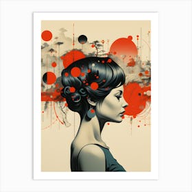 Retro Radiance 80s Elegance Art Print