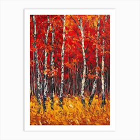 Birch Trees In Autumn 2 Art Print