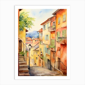 Bergamo, Italy Watercolour Streets 1 Art Print