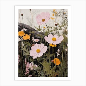 Flower Illustration Cosmos 2 Art Print