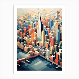 New York City View   Geometric Vector Illustration 3 Art Print