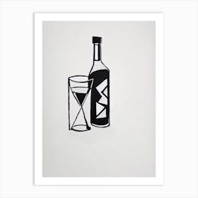 Caipirinha Picasso Line Drawing Cocktail Poster Art Print