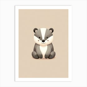 Cute Badger Woodland Animal Print for Themed Nursery 1 Art Print