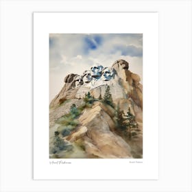 Mount Rushmore 1 Watercolour Travel Poster Art Print