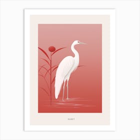 Minimalist Egret 1 Bird Poster Art Print