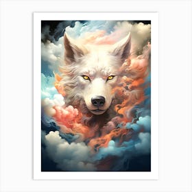 Wolf In The Clouds 3 Art Print