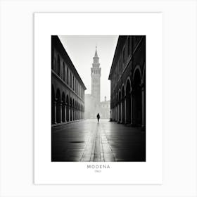 Poster Of Modena, Italy, Black And White Analogue Photography 3 Art Print