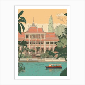 Bangkok Thailand Travel Illustration 3 Art Print