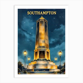 Southampton Retro Vintage Travel V 04 Art Print