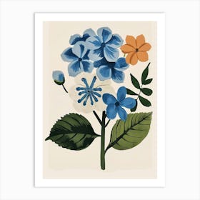 Painted Florals Hydrangea 6 Art Print