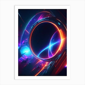 Quasar Neon Nights Space Art Print