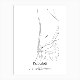 Kobuleti,Georgia Minimalist Map Art Print