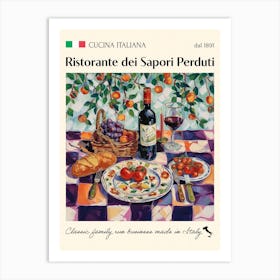Il Ristorante Dei Sapori Perduti Trattoria Italian Poster Food Kitchen Art Print