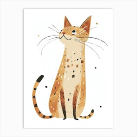 Ocicat Cat Clipart Illustration 2 Art Print
