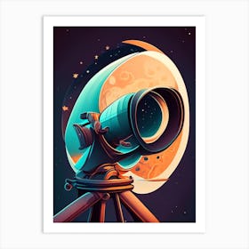 Telescope Comic Space Space Art Print