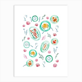 Seafood Dinner Party  Art Print