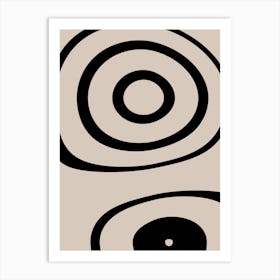 Beige and Black Minimal Abstract Art Print