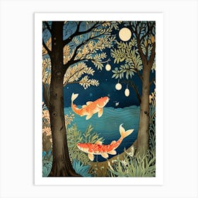 William Morris Koi Fish Art Print