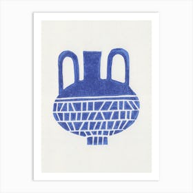 Linocut Vase 6 Art Print