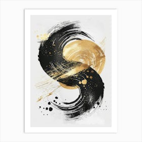 Gold And Black Letter S Art Print