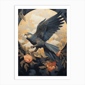 Parrot 1 Gold Detail Painting Art Print