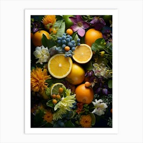 Flowers And Citrus 13 Art Print