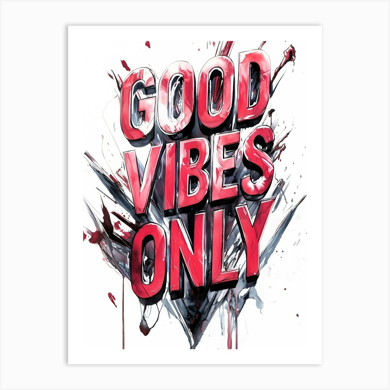 Good Vibes Only Art Print by JBJart Justyna Jaszke
