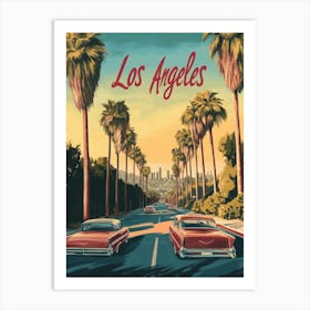 Aihrgdesign A Mid Century Modern Travel Poster For Los Angeles 3 Art Print