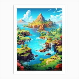 Islands Cartoon 3 Art Print