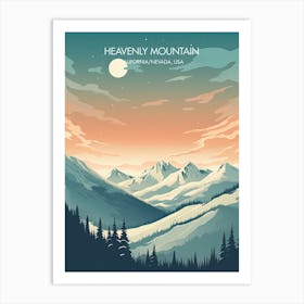 Poster Of Heavenly Mountain   California Nevada, Usa, Ski Resort Illustration 1 Art Print
