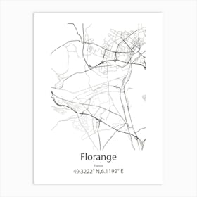 Florange,France Minimalist Map Art Print