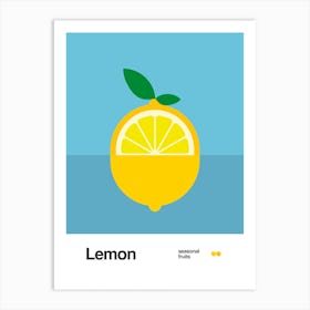 Minimalist Lemon Poster - Seasonal Fruits Art Print