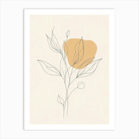 Abstract Line Drawing Of A Flower Art Print