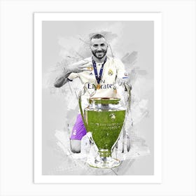 Karim Benzema Real Madrid Street Art Art Print