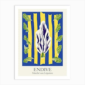 Marche Aux Legumes Endive Summer Illustration 3 Art Print