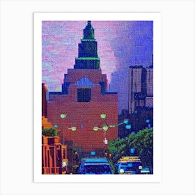 Philadelphia, City Us  Pointillism Art Print