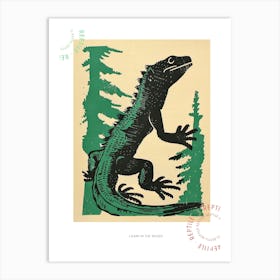 Lizard In The Woods Bold Block 2 Poster Art Print
