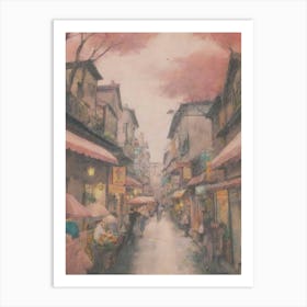 Cherry Blossom Street Art Print