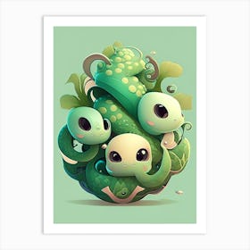 Hydra Kawaii Kids Space Art Print