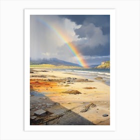 Rainbow Over The Beach Art Print