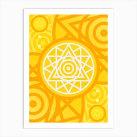 Geometric Glyph Abstract in Happy Yellow and Orange n.0014 Art Print