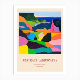 Colourful Abstract Acadia National Park Usa 6 Poster Art Print