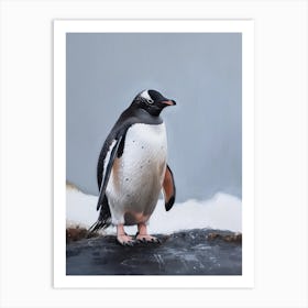 Adlie Penguin Ross Island Oil Painting 4 Art Print