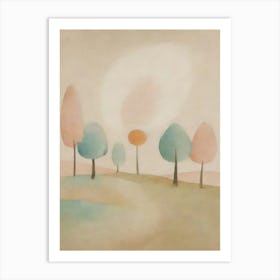 Trees In A Field Art Print