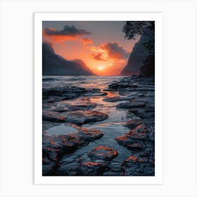 Sunset Over The Ocean 3 Art Print