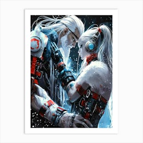 Couple In The Snow Art Print