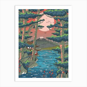 Japanese Lake Art Print